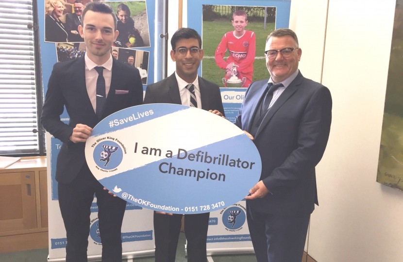 Rishi Sunak defibrillator champion