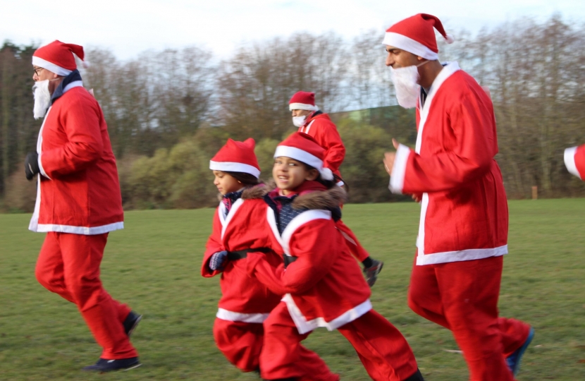 Rishi Sunak in the Herriot Hospice Homecare Santa Run