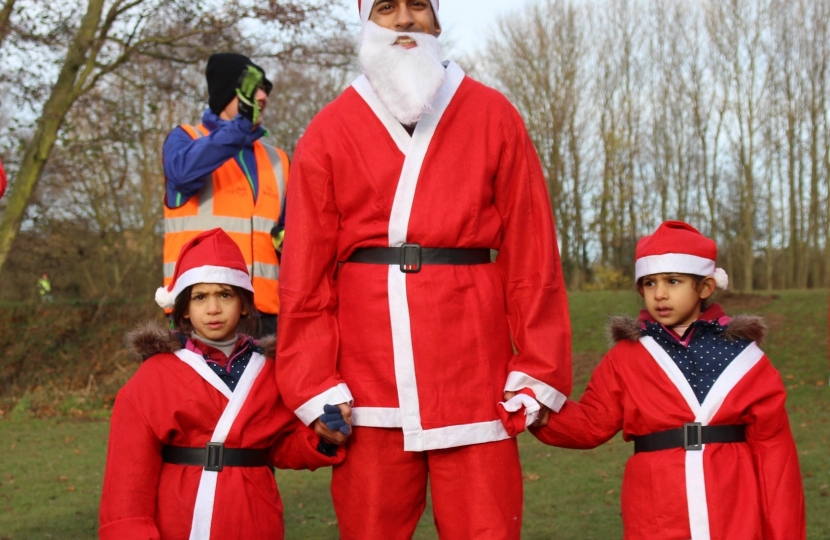 Rishi Sunak in the Herriot Hospice Homecare Santa Run