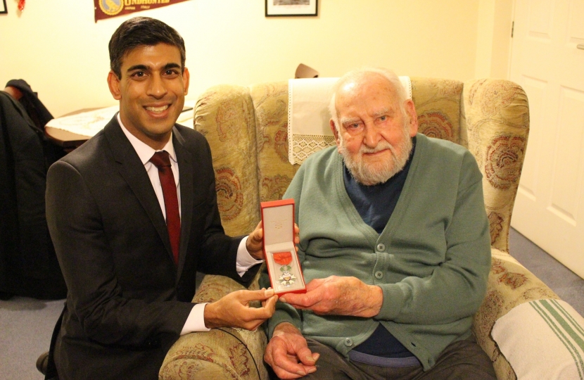 Rishi Sunak with Stanley Kitching