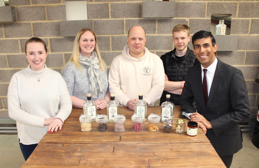 Rishi Sunak at the Yorkshire Dales Distillery