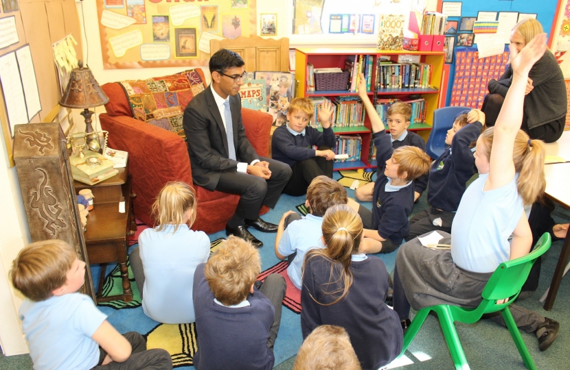 Rishi Sunak at Kirkby Fleetham School