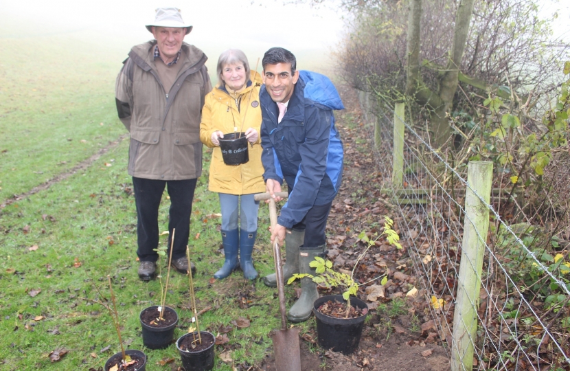 Rishi Sunak at Sleegil, Richmond, with the Richmondshire Landscape Trust