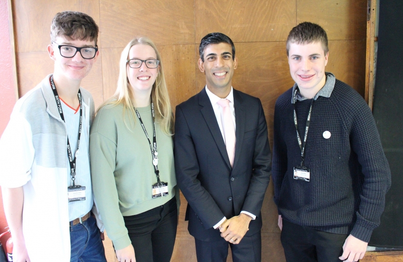 Rishi Sunak at Richmond School Parliament Week