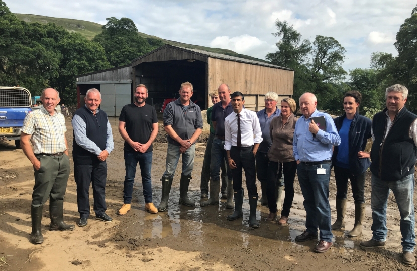 Rishi Sunak with farmers in Arkengarthdale