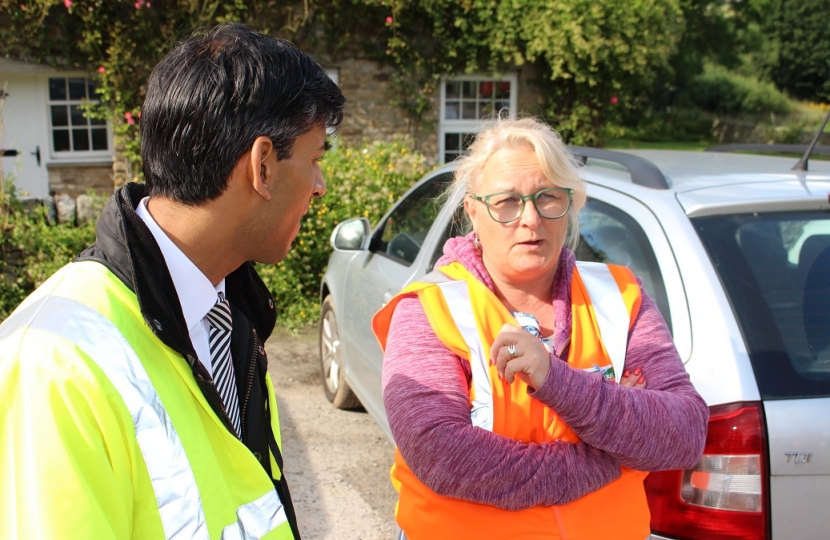 Rishi Sunak and Angie Dale in Grinton