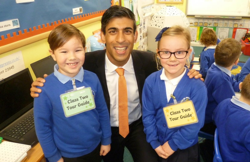 Rishi Sunak at Bolton-on-Swale Primary School