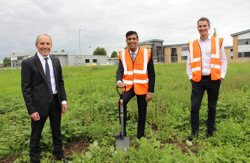 Rishi Sunak at turf turning ceremony Thirston Road, Northallerton