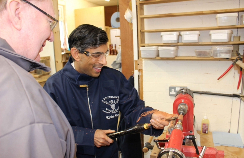 Rishi Sunak at Veterans Woodcraft Richmond