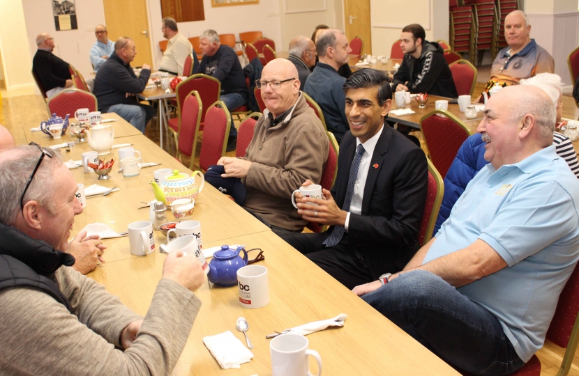 Rishi Sunak at Colburn Village Hall breakfast club