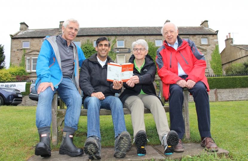 Rishi Sunak at the Burgoyne Hotel Reeth on the Coast to Coast Trail