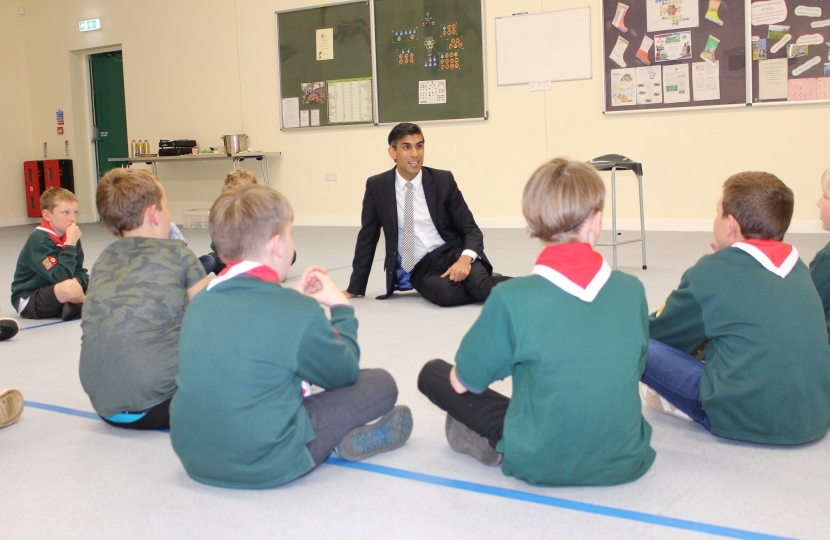 Rishi Sunak with Northallerton cub scouts