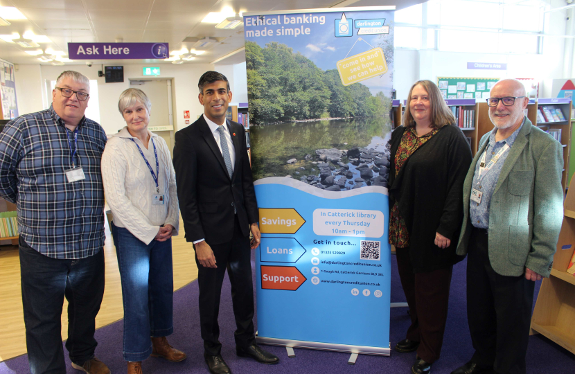 Rishi Sunak at Catterick Library banking hub