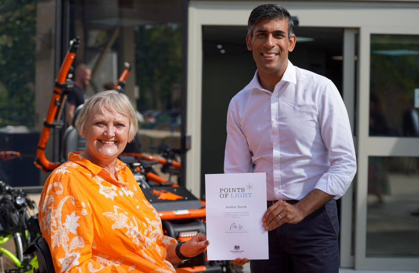 Rishi Sunak with access campaigner Debbie North