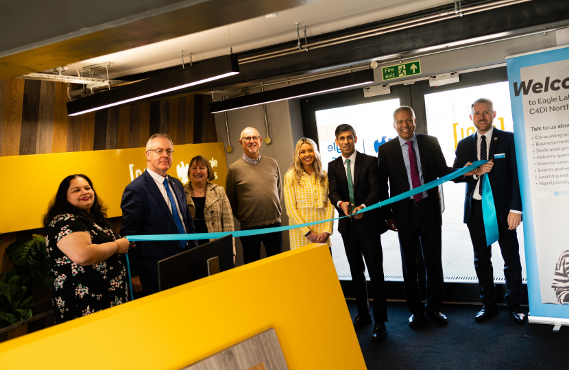 Rishi Sunak opens Barclays Eagle Lab Northallerton