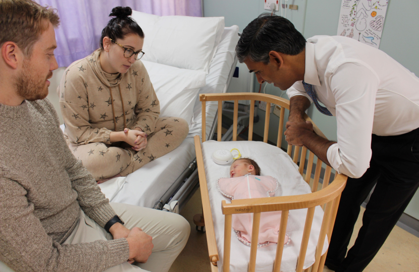 Rishi Sunak at the Friarage Maternity Centre