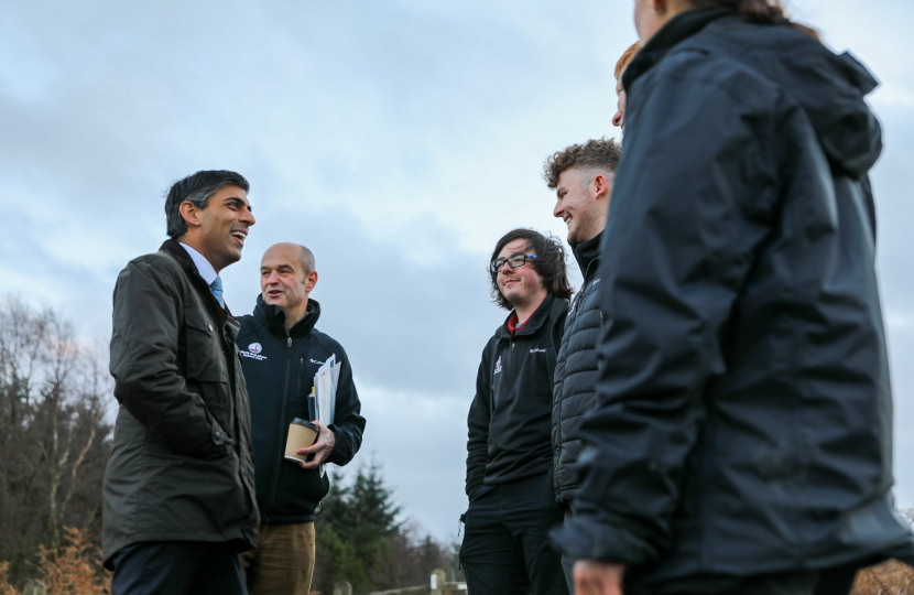 Rishi Sunak meets volunteers in the North York Moors National Park at Lord Stones