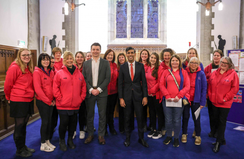 Rishi Sunak with the Catterick Military Wags Choir