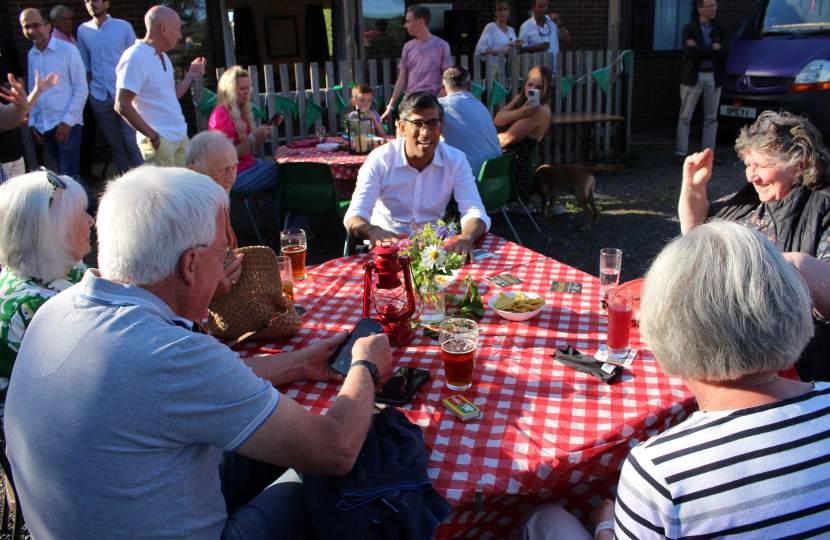 Rishi Sunak at Potto Village Hall pop-up pub