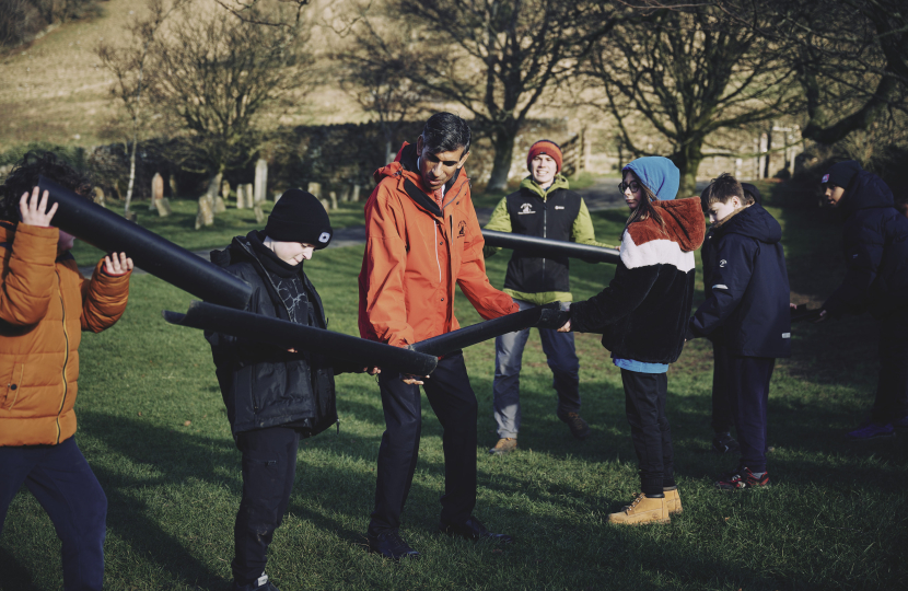 Rishi Sunak with children at Marrick Priory