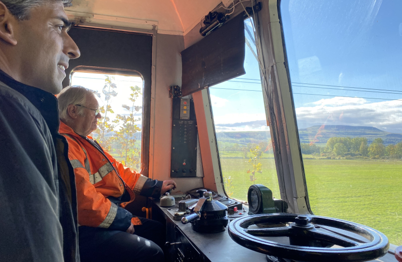 Rishi Sunak on the Wensleydale Railway