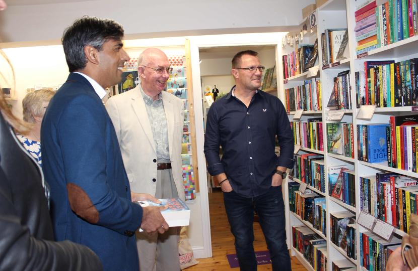 Rishi Sunak at the Wonky Tree bookshop, Leyburn