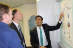 Rishi Sunak with Simon Stevens and Dr James Dunbar