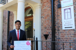 Rishi with his message of support for Hospice Care Week