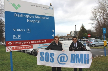 Rishi Sunak and Jenny Chapman at Darlington Memorial Hospital