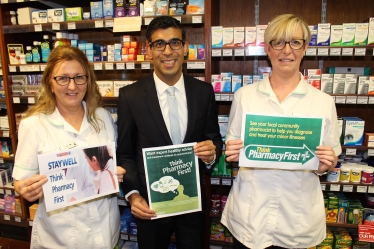 Rishi Sunak at Mills Pharmacy, Bedale