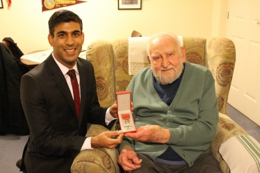 Rishi Sunak with Stanley Kitching