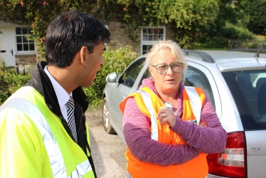 Rishi Sunak and Angie Dale in Grinton