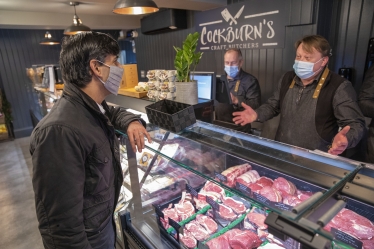 Rishi Sunak at Cockburns Butchers Bedale