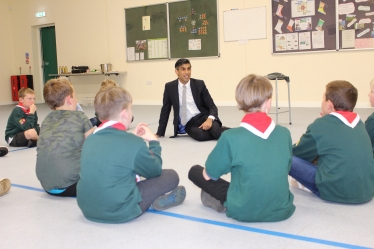 Rishi Sunak with Northallerton cub scouts