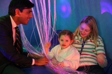 Rishi meets pupils and staff in the school's multi-sensory studio