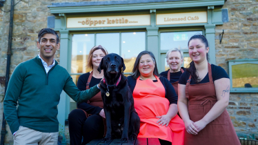 Rishi Sunak at the Copper Kettle, Reeth