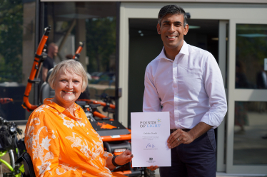 Rishi Sunak with access campaigner Debbie North