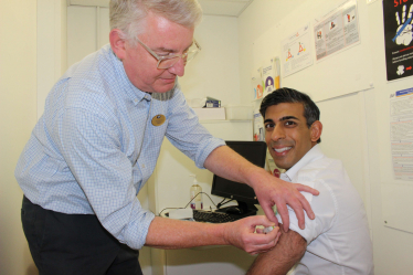 Rishi Sunak gets his flu jab at Boots Richmond