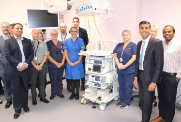 Rishi Sunak meets staff in the new Friarage Hospital diagnostics hub