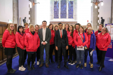 Rishi Sunak with the Catterick Military Wags Choir