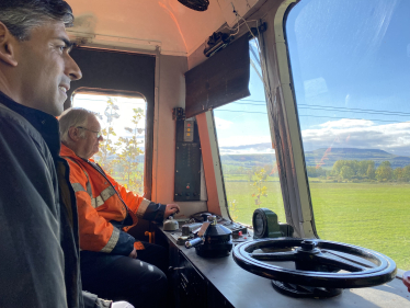 Rishi Sunak on the Wensleydale Railway