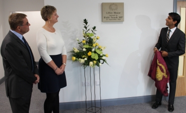 Rishi Sunak opens Lilley House – watched by PI founders Keith and Rachel Lilley